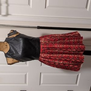 Ark & Co faux leather & snakeskin dress